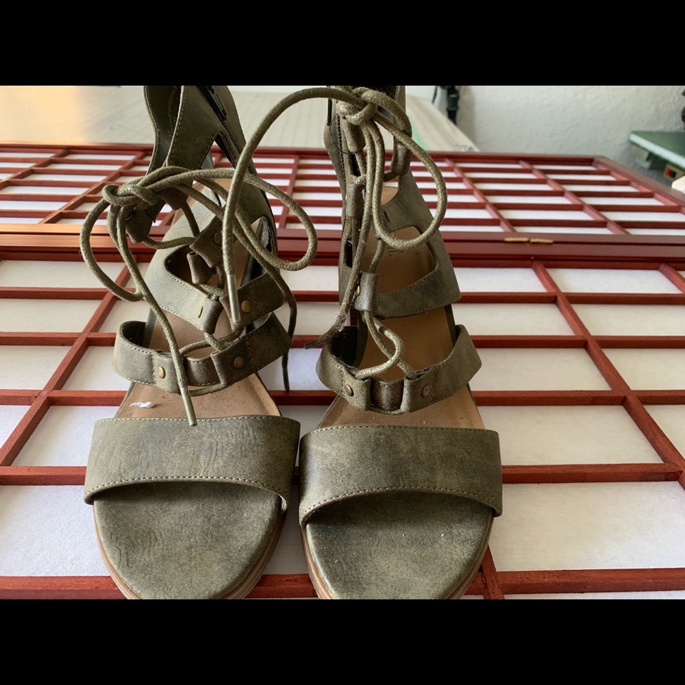 New gladiator sandals, color olive, size 12M